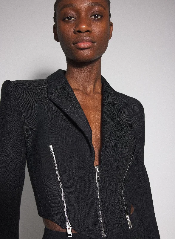 black zipped wool jacket