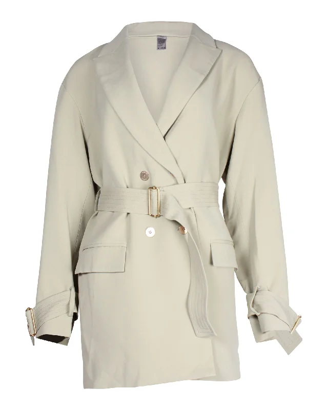 Dion Lee Cady Cocoon Coat in Light Green Acetate