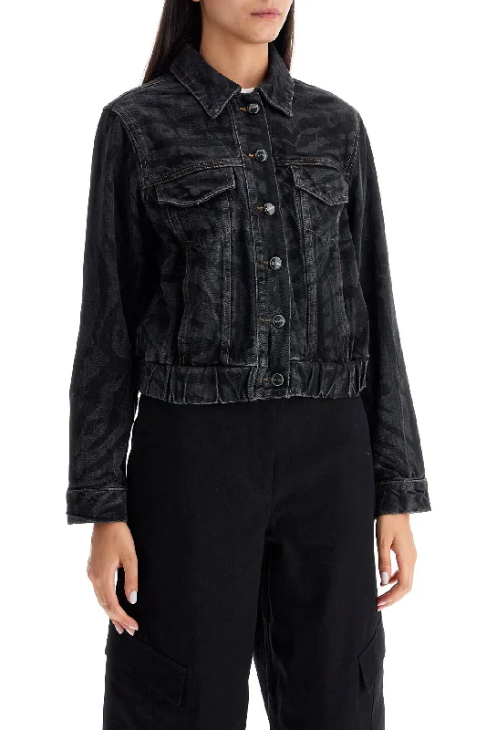 Ganni Cut

short Denim Jacket With Laser-Cut