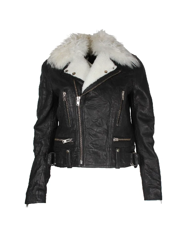 Iro Noemie Biker Jacket in Black Leather