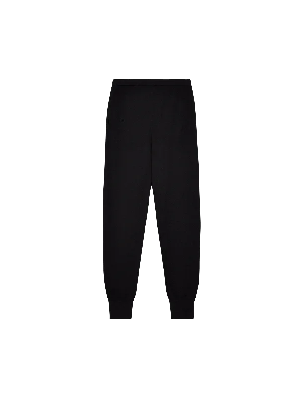 Womens Merino Wool Track Pants—black