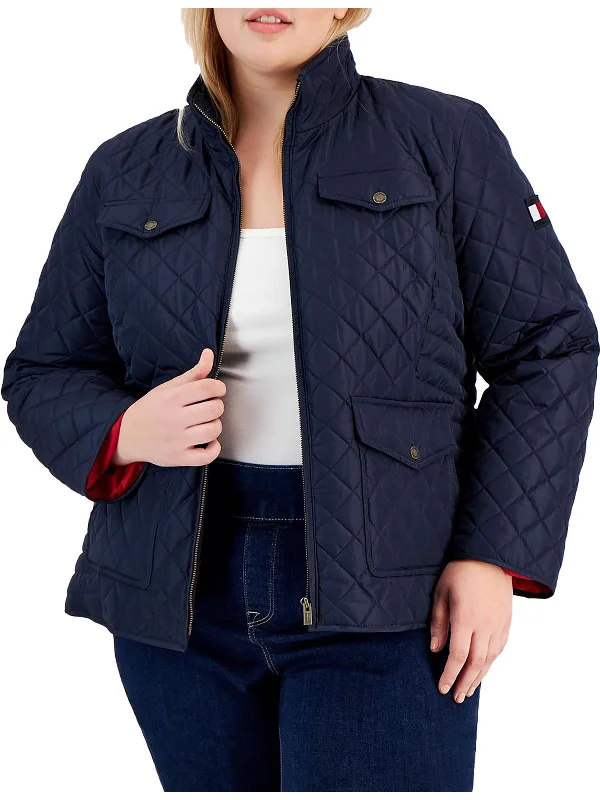 Plus Womens Lightweight Warm Quilted Coat