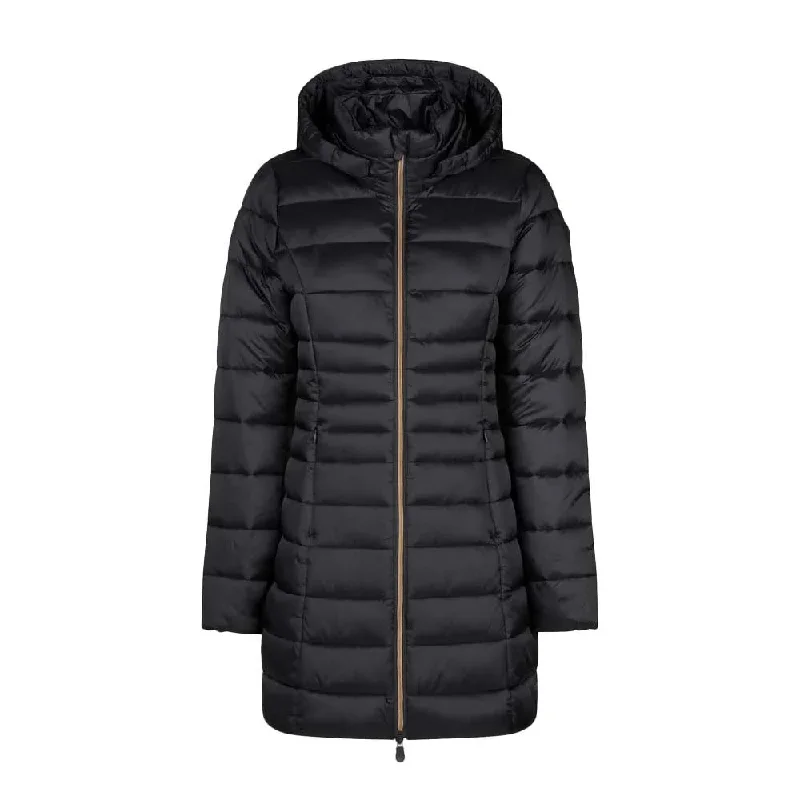 Save the Duck Women's Reese 3/4 Hooded Puffer Coat, Black