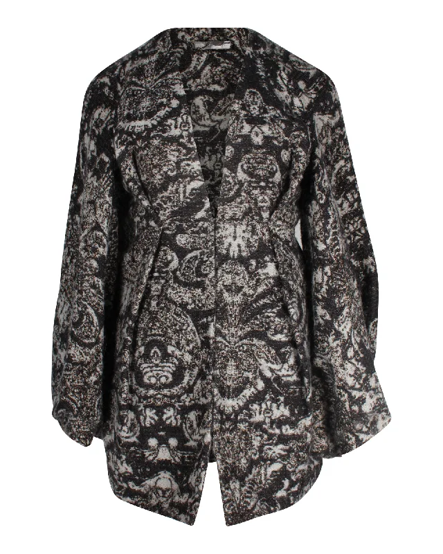 Stella McCartney Kimono Sleeves Coat in Grey Cotton Wool