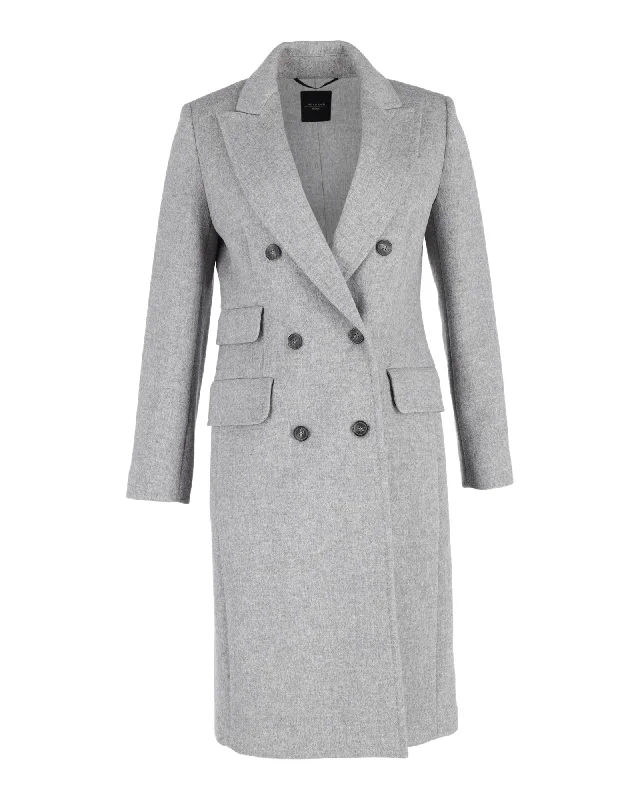 Weekend Max Mara Double-Breasted Coat in Grey Wool