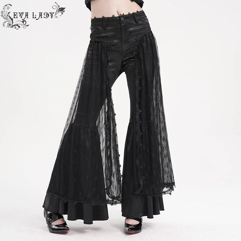 Women's Gothic Crochet Mesh Lace Pants