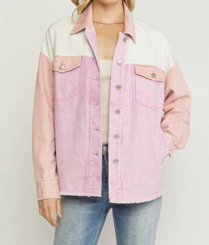 Colorblock Denim Jacket In Multi