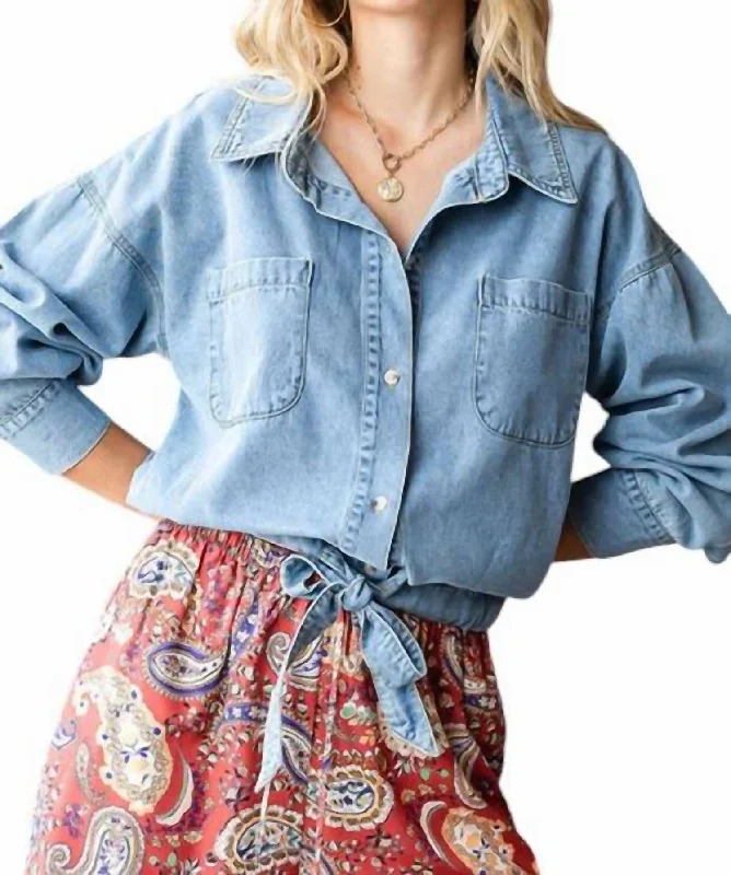 Plus Size Washed Denim Jacket