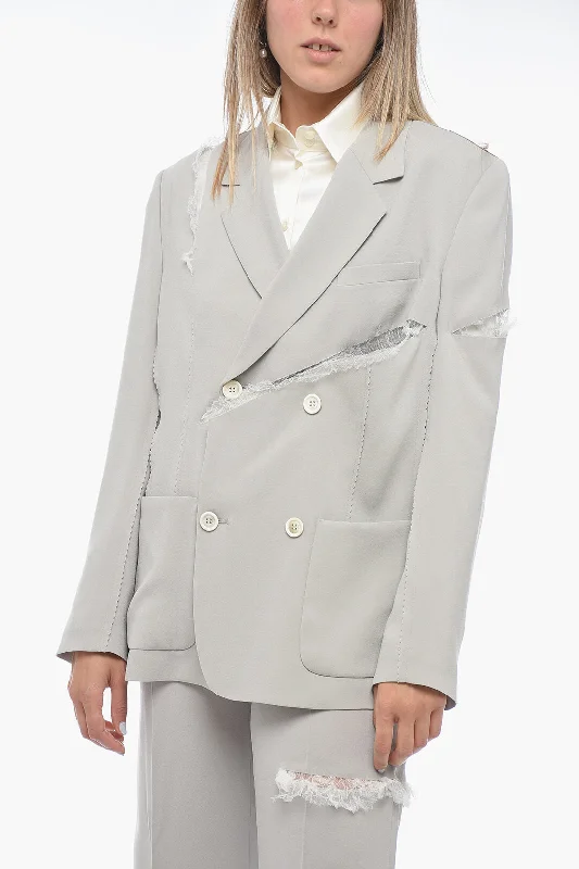 Undercover Double-breasted Cut-out Blazer with Lace Details